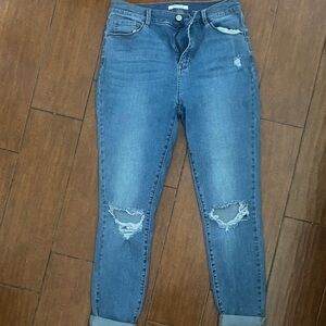 PacSun Denim Ankle Jeans with Ripped Details